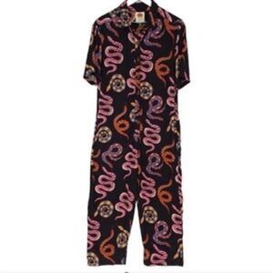 Farm Rio Black Snake Jumpsuit M